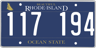 RI license plate 117194