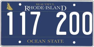 RI license plate 117200