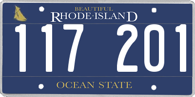RI license plate 117201