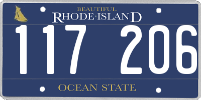 RI license plate 117206
