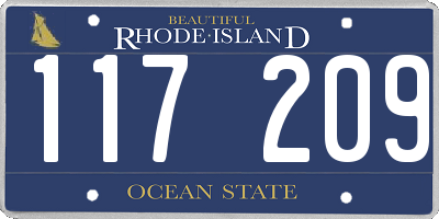 RI license plate 117209