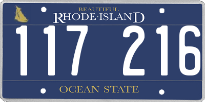 RI license plate 117216