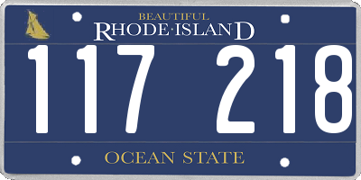 RI license plate 117218