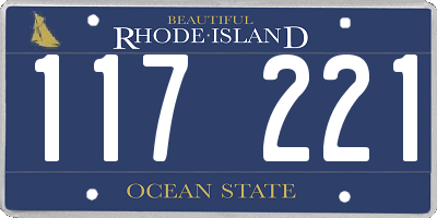 RI license plate 117221