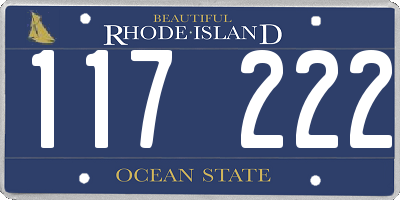 RI license plate 117222