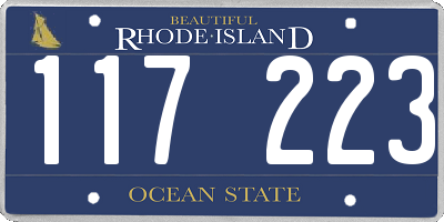 RI license plate 117223