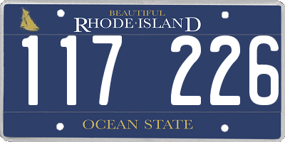 RI license plate 117226