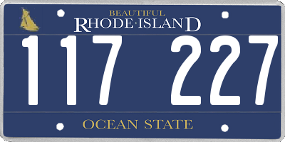 RI license plate 117227