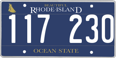 RI license plate 117230
