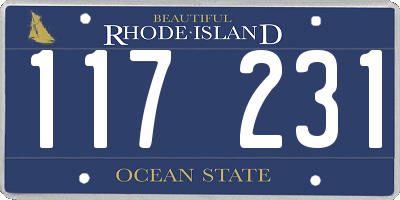 RI license plate 117231