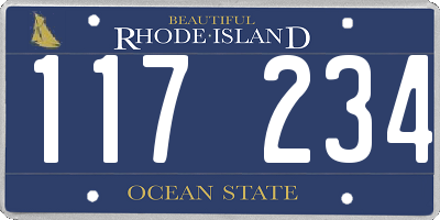 RI license plate 117234