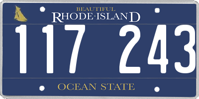 RI license plate 117243