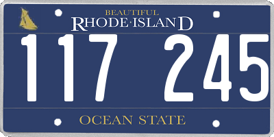 RI license plate 117245