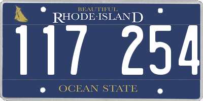 RI license plate 117254