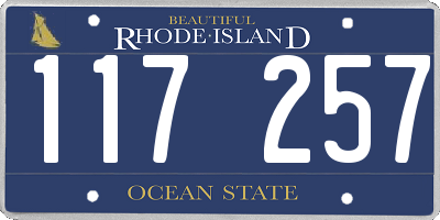 RI license plate 117257