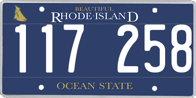 RI license plate 117258