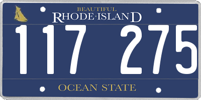 RI license plate 117275