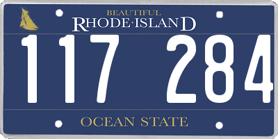 RI license plate 117284