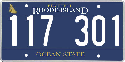 RI license plate 117301