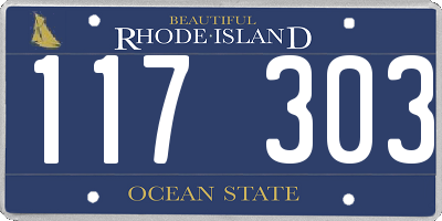 RI license plate 117303