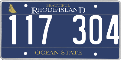 RI license plate 117304