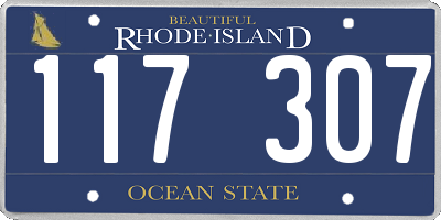 RI license plate 117307