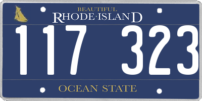 RI license plate 117323