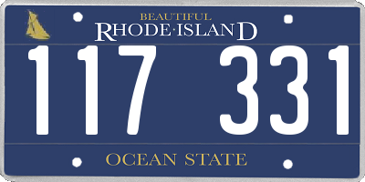 RI license plate 117331
