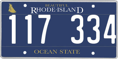 RI license plate 117334