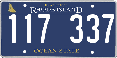 RI license plate 117337