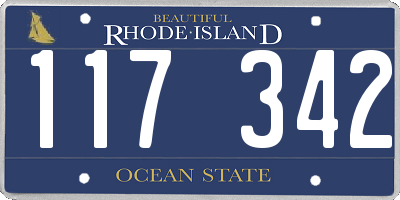RI license plate 117342