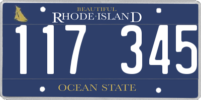 RI license plate 117345
