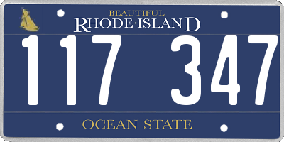 RI license plate 117347