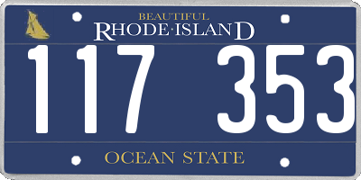 RI license plate 117353