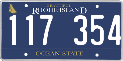 RI license plate 117354