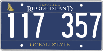 RI license plate 117357
