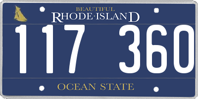 RI license plate 117360