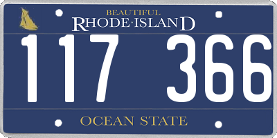 RI license plate 117366