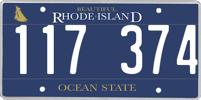 RI license plate 117374