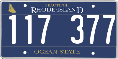RI license plate 117377