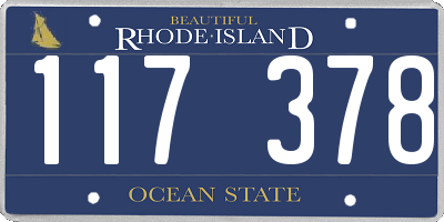 RI license plate 117378