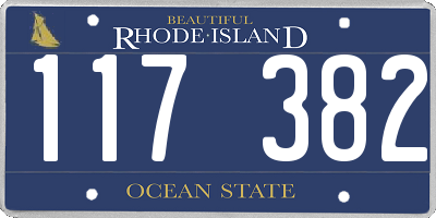 RI license plate 117382