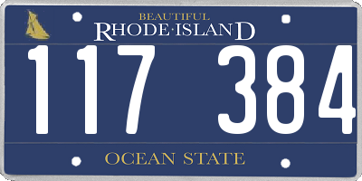 RI license plate 117384
