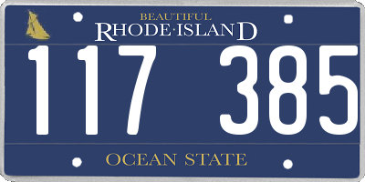 RI license plate 117385