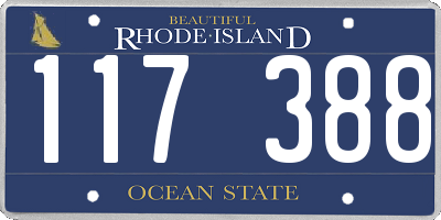 RI license plate 117388