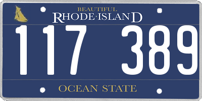 RI license plate 117389