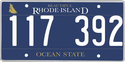 RI license plate 117392
