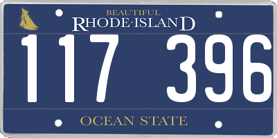 RI license plate 117396