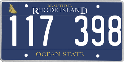 RI license plate 117398