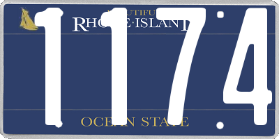 RI license plate 1174